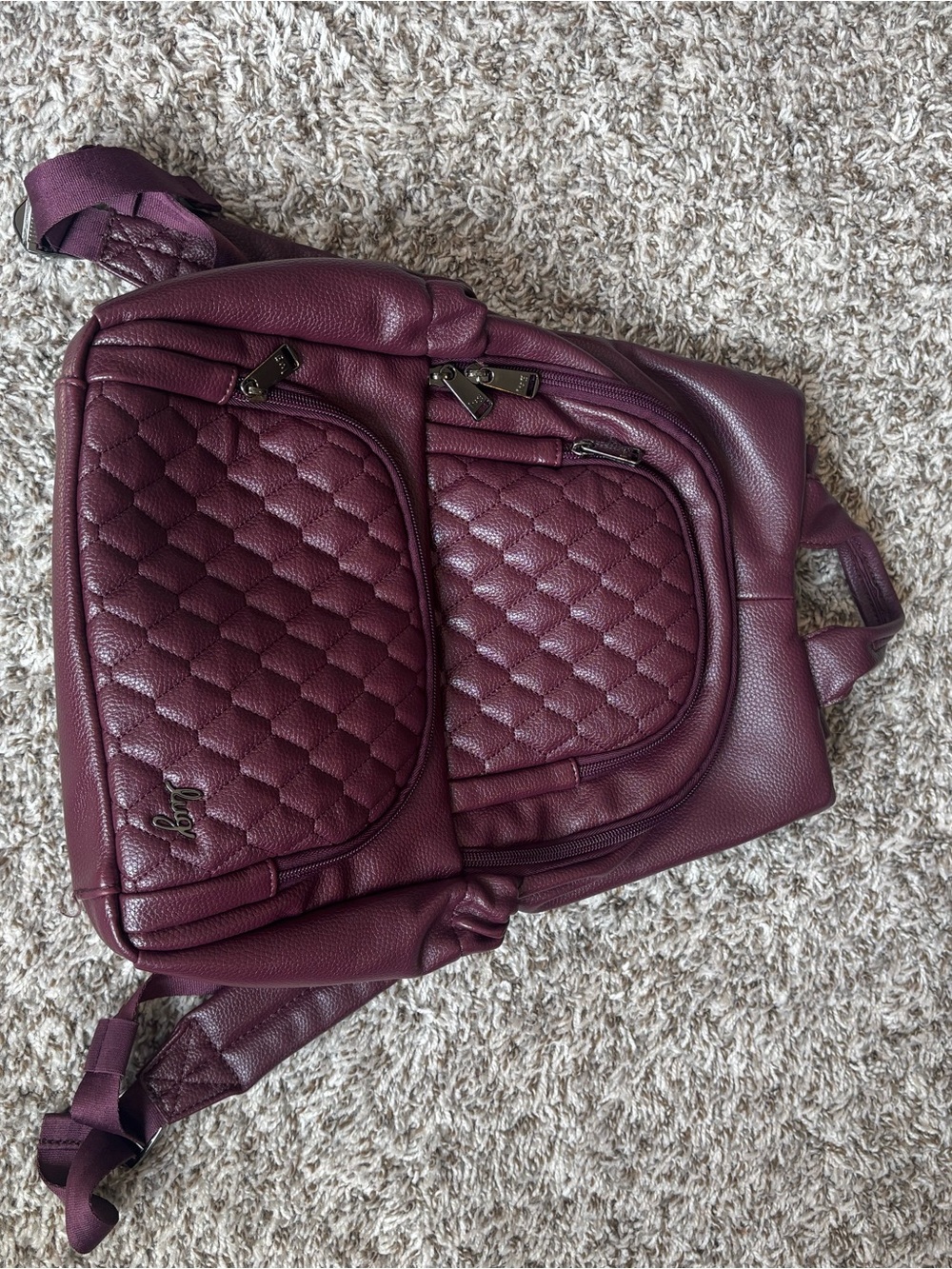 Lug Hatchback Classic Vegan Leather Backpack- Wine color NWOT - Picture 5 of 14